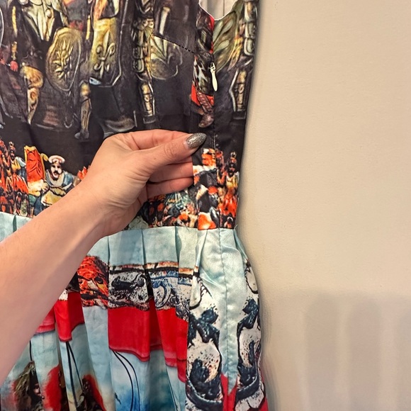 Vintage Marching Army Graphic Midi Dress XS - Picture 4 of 7